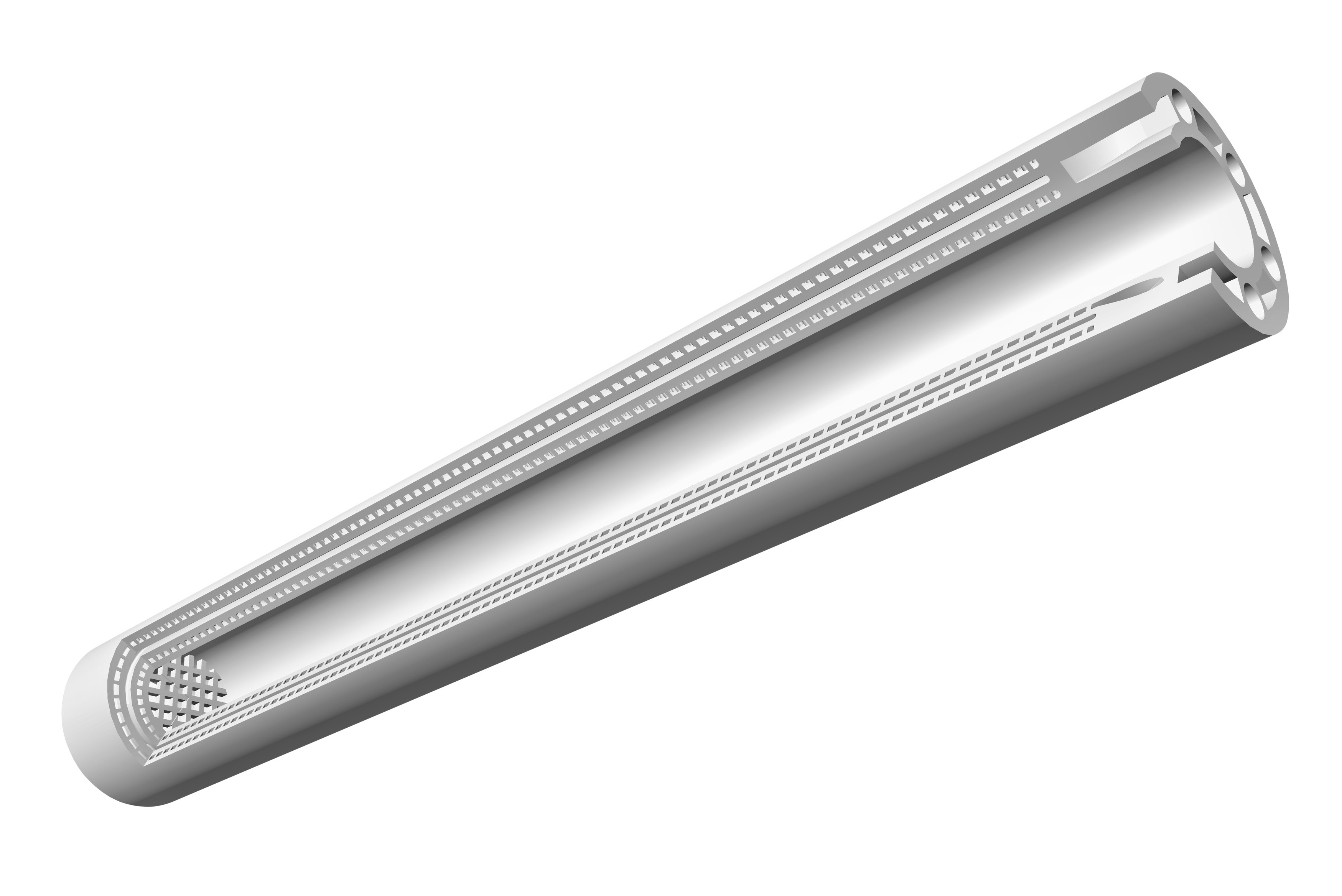 Cross-section of a ceramic microreactor